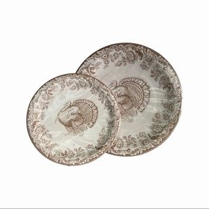 SPODE Thanksgiving Turkey Christmas paper plates dinner lunch dessert NEW 16 ea